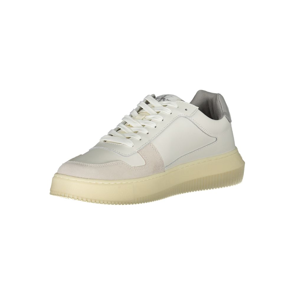 Calvin Klein Sleek White Lace-Up Sneakers with Contrast Details - Image 3