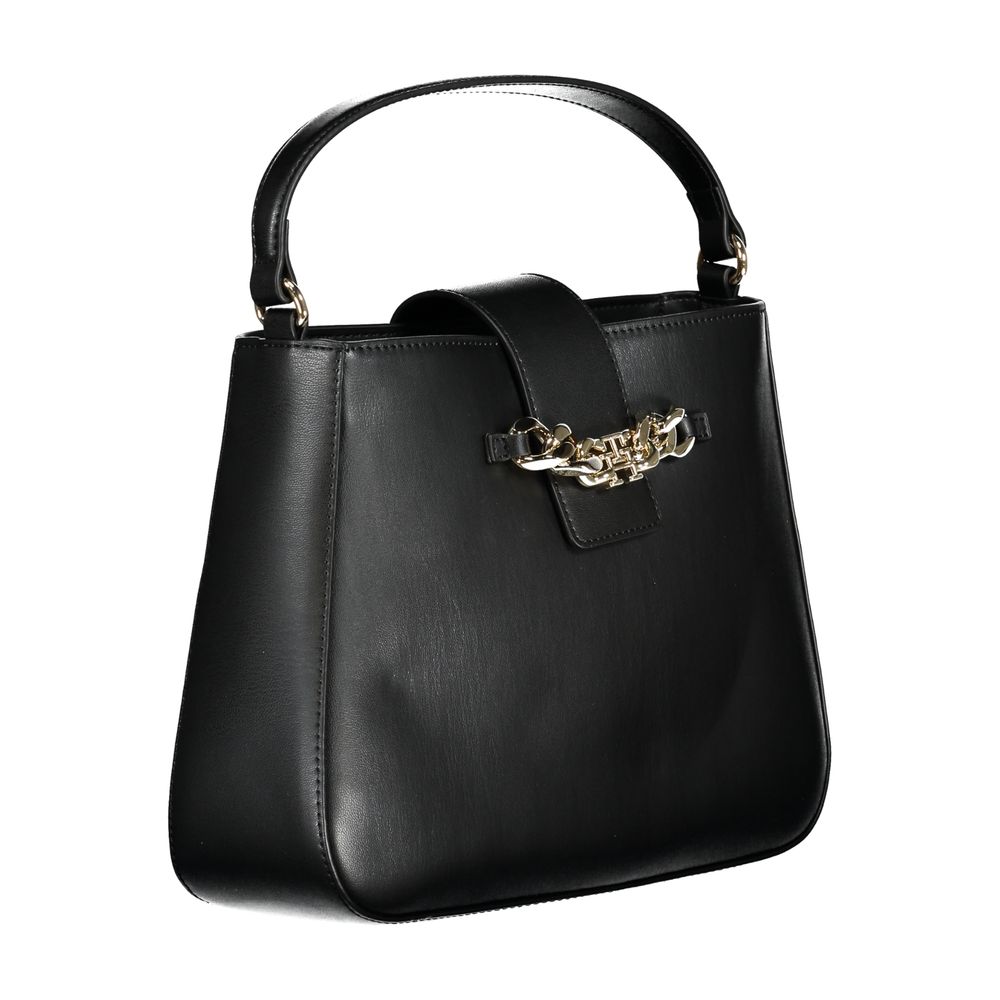 Tommy Hilfiger Black Polyurethane Women Handbag - Image 3
