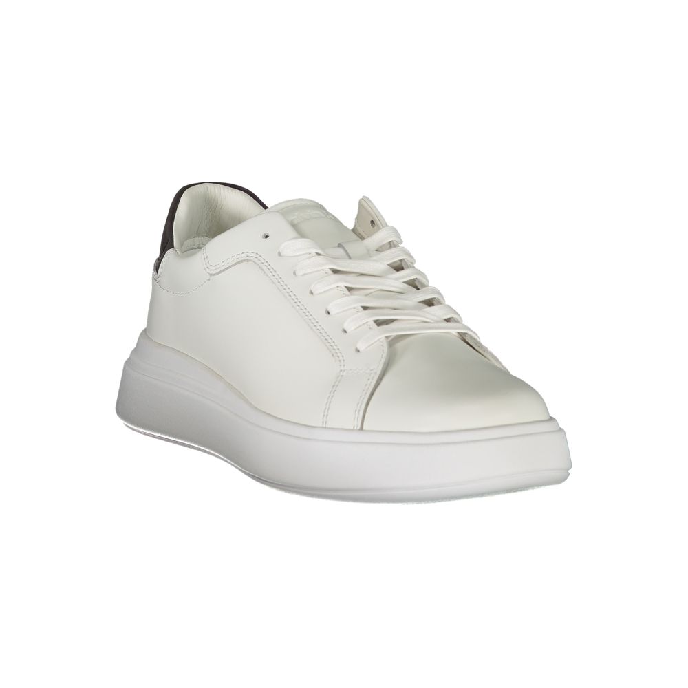 Calvin Klein Sleek White Contrast Lace-Up Sneakers - Image 2