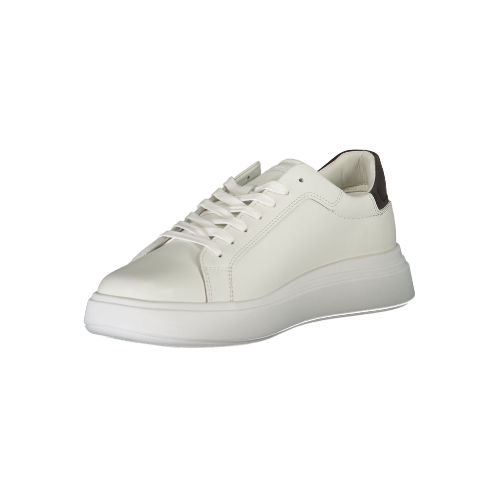Calvin Klein Sleek White Contrast Lace-Up Sneakers - Image 3
