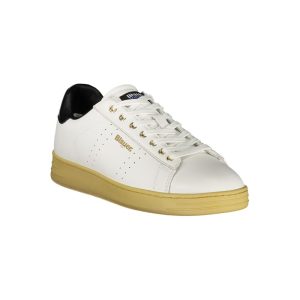 Blauer White Leather Men Sneaker