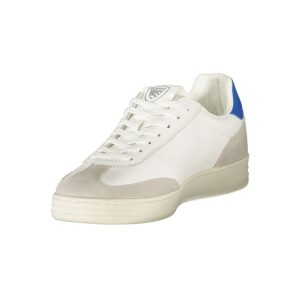 Blauer White Leather Men Sneaker