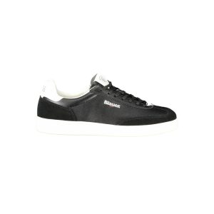 Blauer Black Leather Men Sneaker