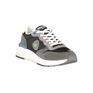 Blauer Black Leather Men Sneaker