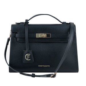 CRISTINAEFFE Black Faux Leather Women Shoulder Bag