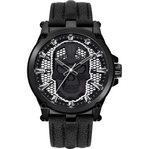 Police Black Leather Dress Watch