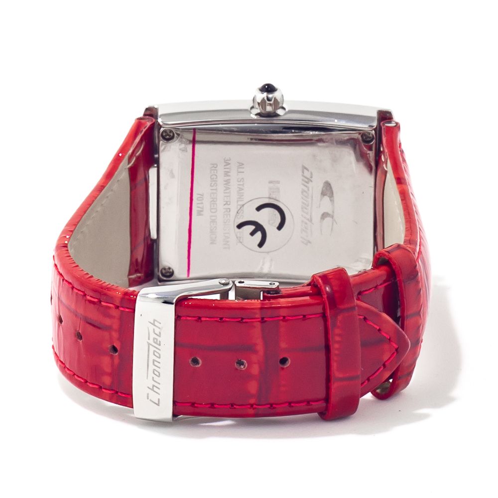 Chronotech Red Leather Dress Watch - Image 2
