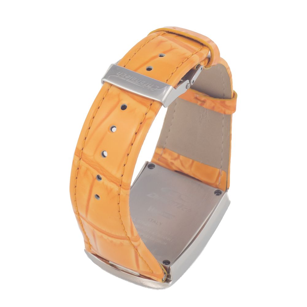 Chronotech Orange Leather Dress Watch - Image 2