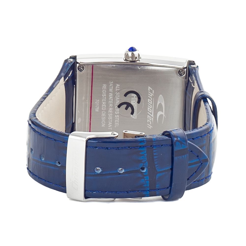 Chronotech Blue Leather Dress Watch - Image 2