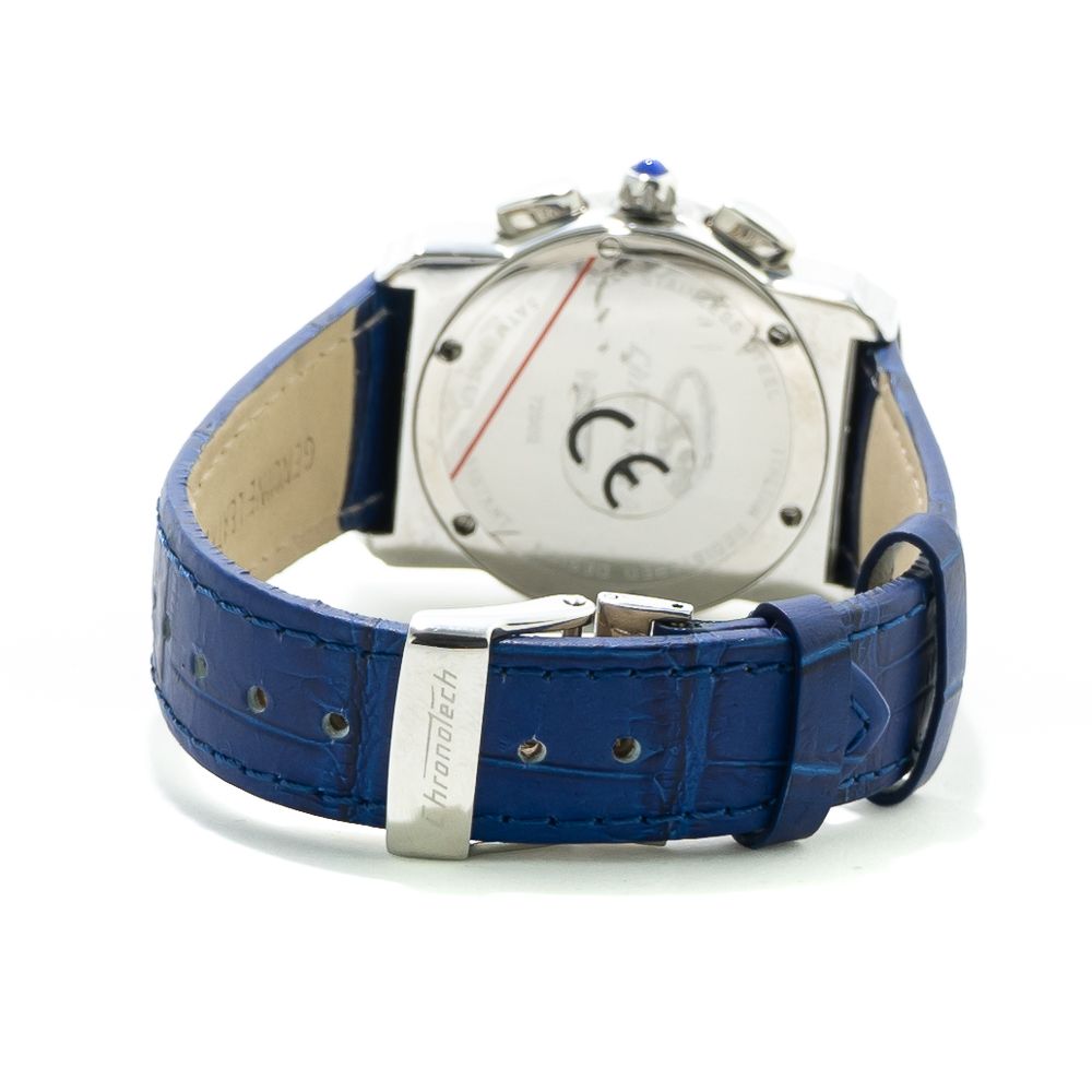 Chronotech Blue Leather Dress Watch - Image 2