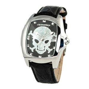Chronotech Black Leather Dress Watch