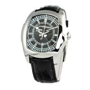 Chronotech Black Leather Dress Watch