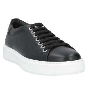 Les Hommes Black Calfskin Sneaker