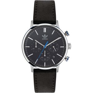 Adidas Black Leather Dress Watch
