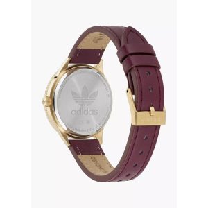 Adidas Red Leather Dress Watch