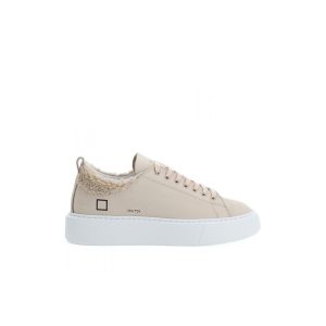 D.A.T.E Beige Leather Sneaker