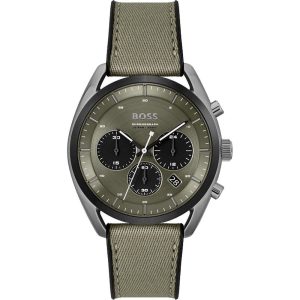 Hugo Boss Green Fabric Dress Watch