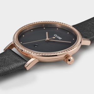 Cluse Gray Leather Dress Watch