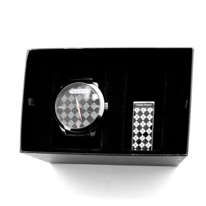 Marc Ecko Black Leather Dress Watch