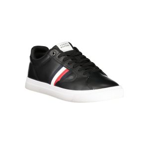 Tommy Hilfiger Black Leather Men Sneaker