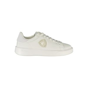 Blauer White Leather Men Sneaker