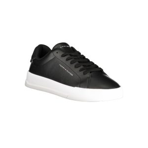 Tommy Hilfiger Black Leather Men Sneaker