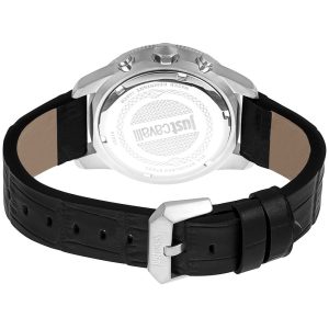 Just Cavalli Black Leather Sport Watch