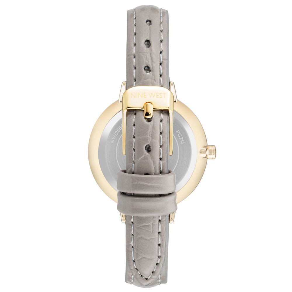 Nine West Gray Leather Dress Watch - Image 3