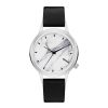 Komono Black Leather Dress Watch