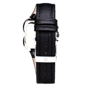 Laura Biagiotti Black Leather Dress Watch