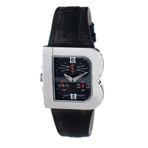 Laura Biagiotti Black Leather Dress Watch