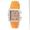 Laura Biagiotti Orange Leather Dress Watch