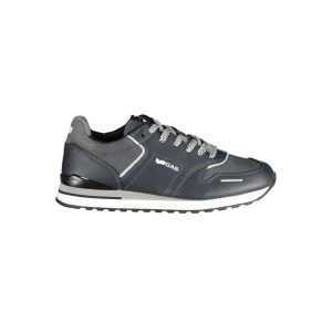 Gas Blue Polyurethane Men Sneaker