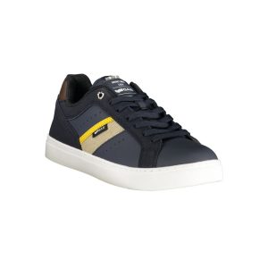 Gas Blue Polyurethane Men Sneaker